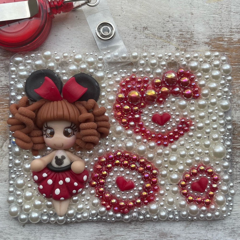 Minnie mouse School Id, Id Holder, Id badge